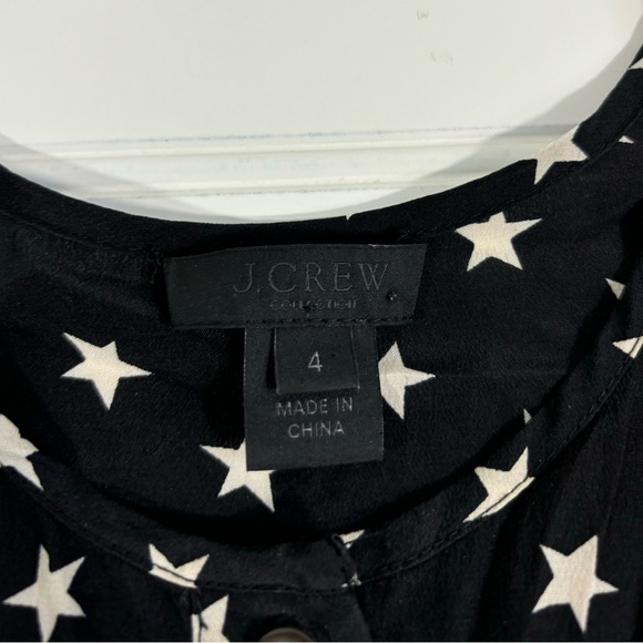 J.Crew Collection Star Dress Silk Ruffle Black White Womens Size 4 - Picture 13 of 16
